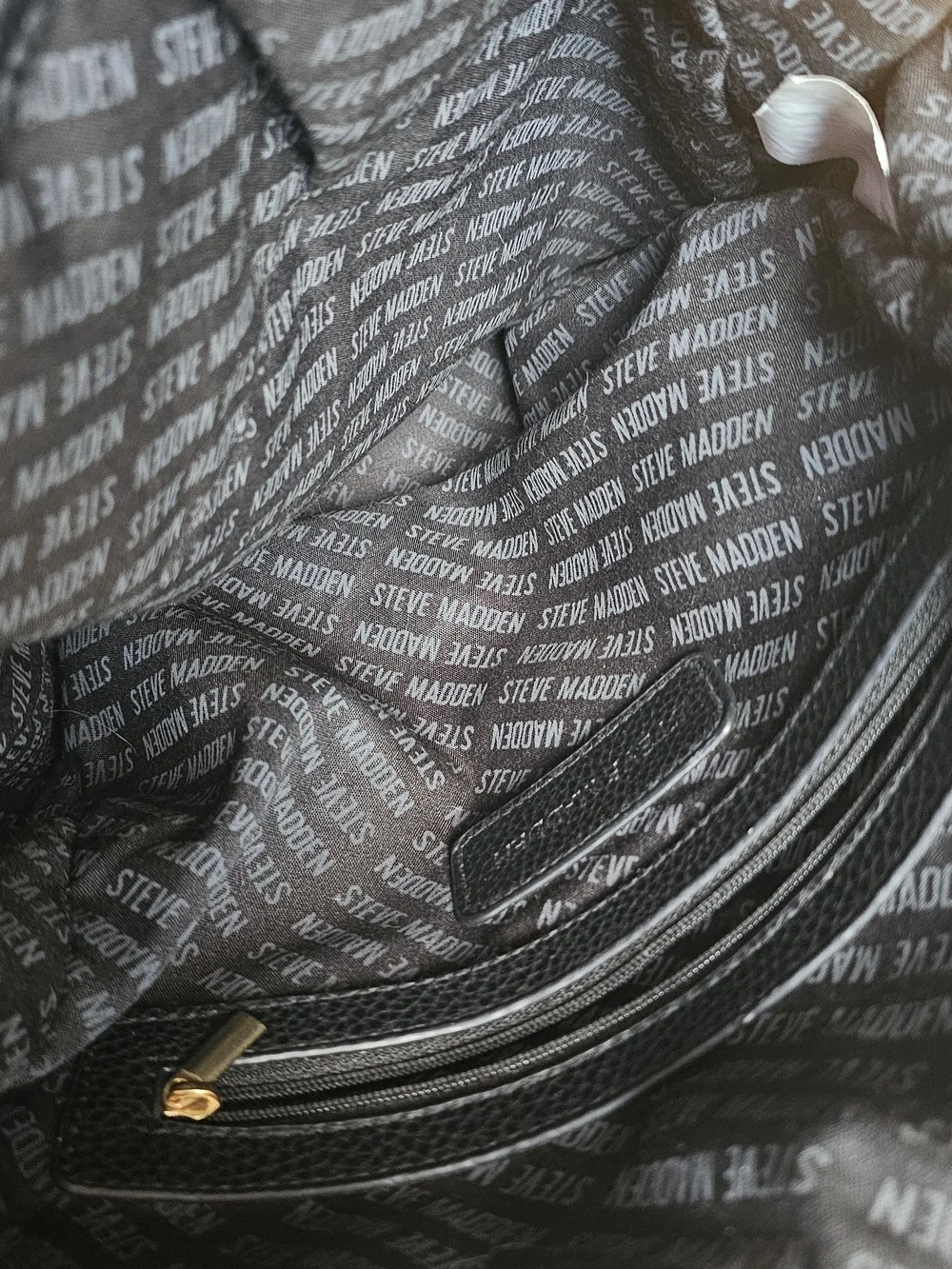 Black Steve Madden Faux Leather Backpack - Back Pack